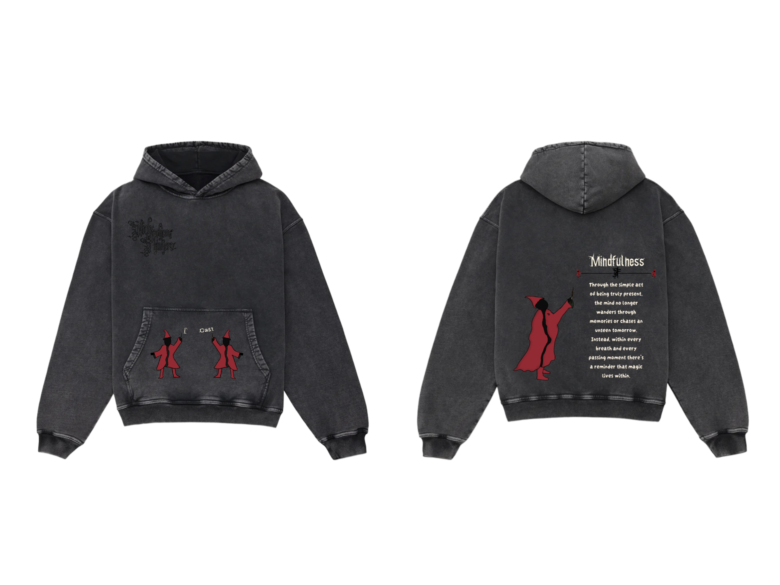 Mindfulness Hoodie, front and back